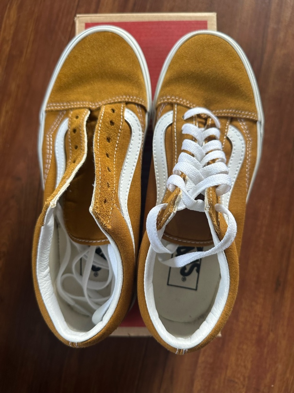 Vans Old Skool Suede Sneakers in Mustard Yellow and White
